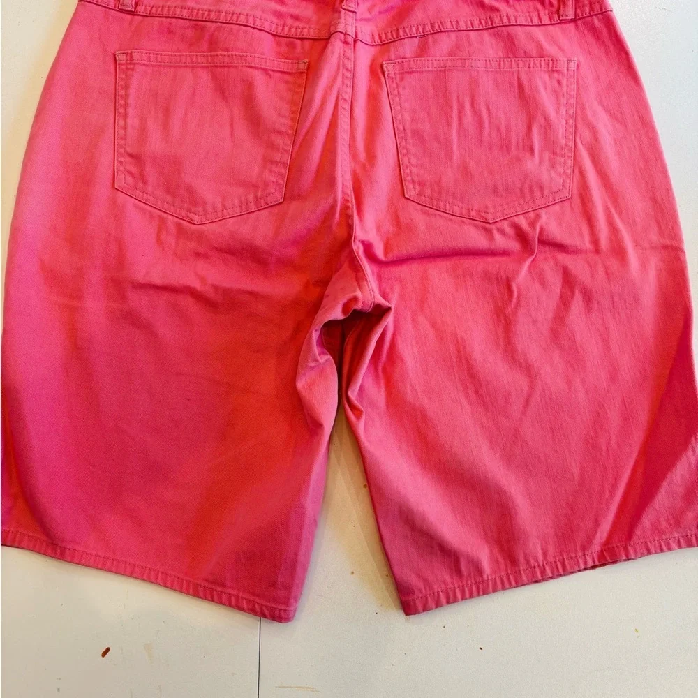 Riders by Lee Pink Flat Front Cotton Shorts mid rise Bermuda size 12 M - Picture 6 of 8